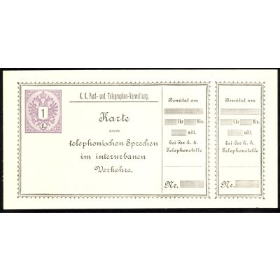 Los 1169, Telefon-Sprechkarte 1889