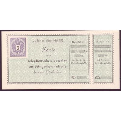 Los 1170, Telefon-Sprechkarte 1889