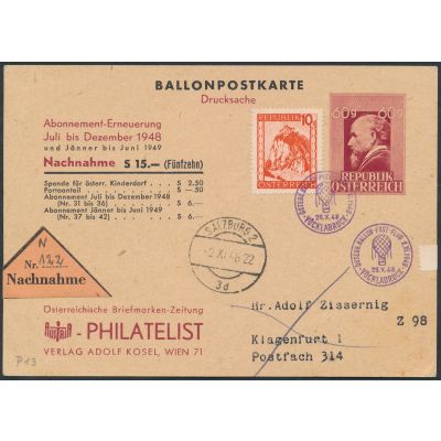 Private Flugpostkarte 1948