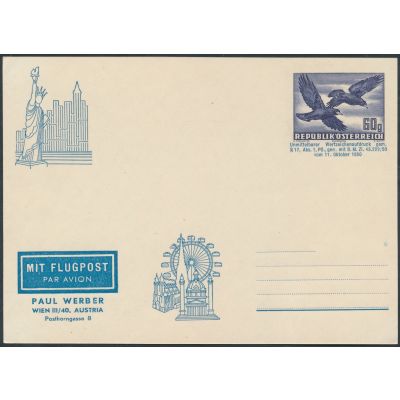 Private Flugpostkarte 1950