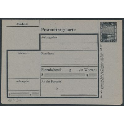 Postauftragskarte 1946