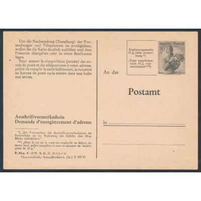 Anschriftenvormerkschein 1955