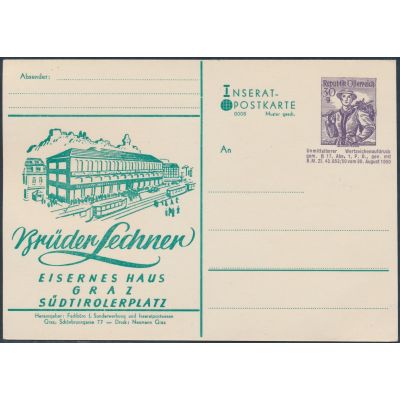 Inserat-Postkarte 1950