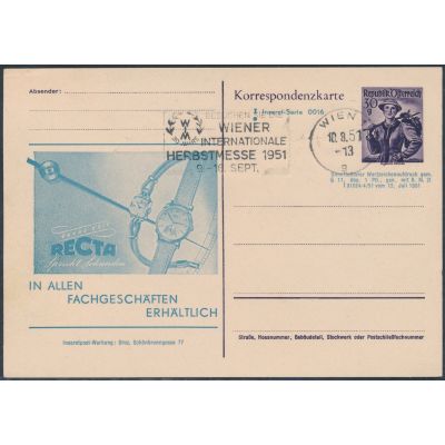 Inserat-Postkarte 1951