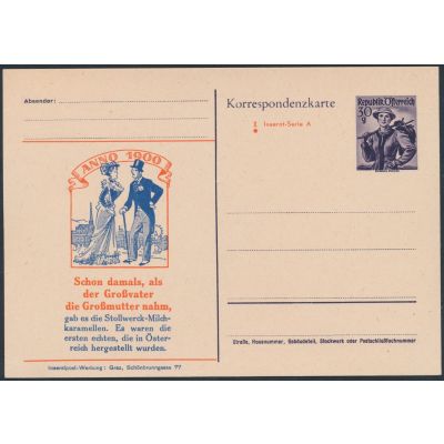 Inserat-Postkarte 1951