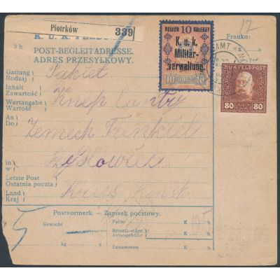 Postbegleitadresse Piotrkow