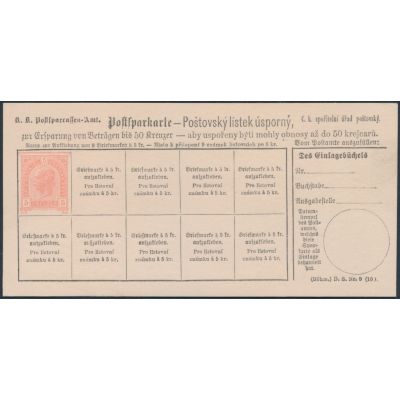 Postsparkarte 1890 böhmisch