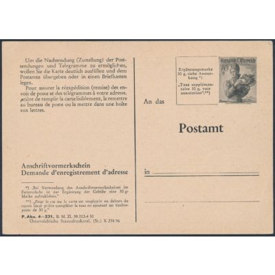 Anschriftenvormerkschein 1956