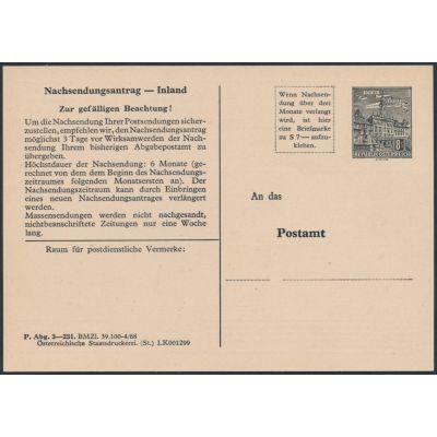 Nachsendungsantrag 1968