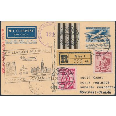 Private Flugpostkarte 1950