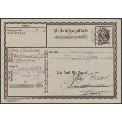 Postauftragskarte 1930