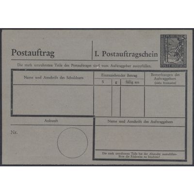 Postauftragskarte 1946