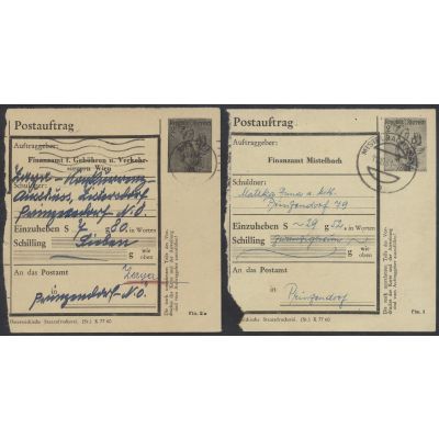 2 FA-Postauftragskarten 1961