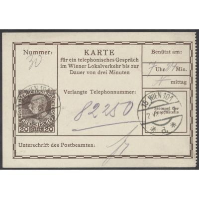 Los 1174, Telefon-Sprechkarte 1908