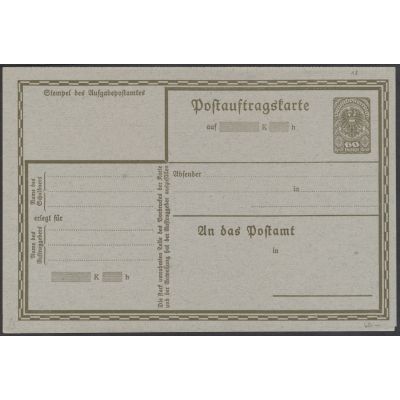 Postauftragskarte 1920