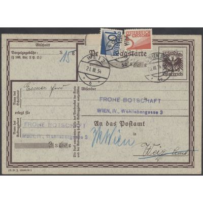 Postauftragskarte 1930