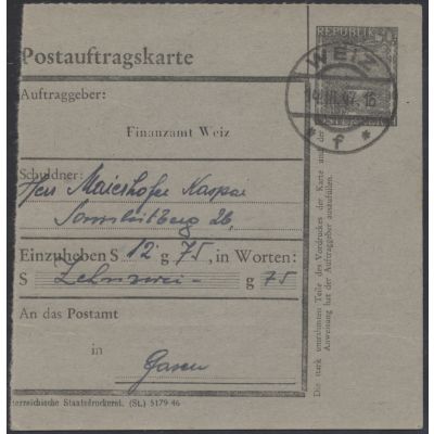 FA-Postauftragskarte 1946