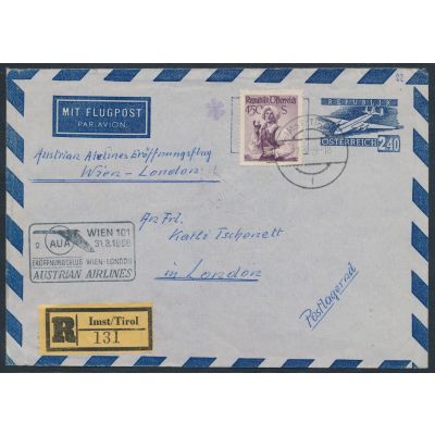 Luftpost-Umschlag 1954