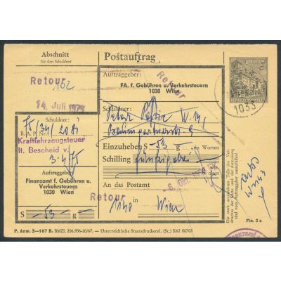 FA-Postauftragskarte 1973