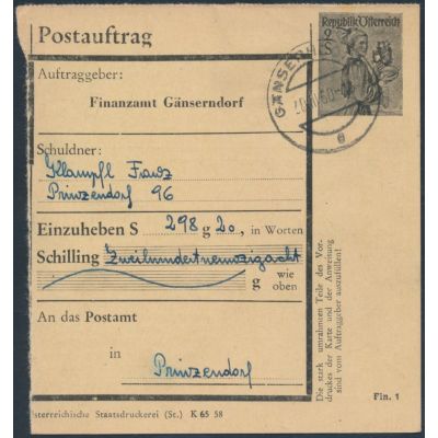 FA-Postauftragskarte 1958