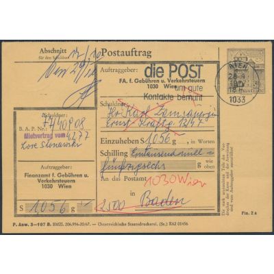 FA-Postauftragskarte 1977