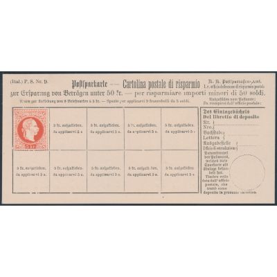 Postsparkarte 1883 italienisch