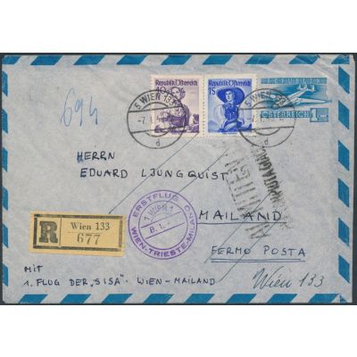 Luftpost-Umschlag mit Erstflug