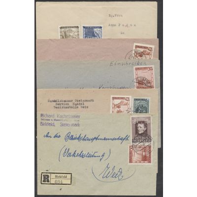 5 Einschreibebriefe 1946/48