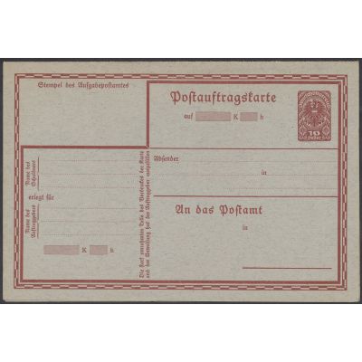 Postauftragskarte 1920