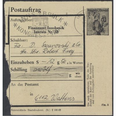 FA-Postauftragskarte 1963
