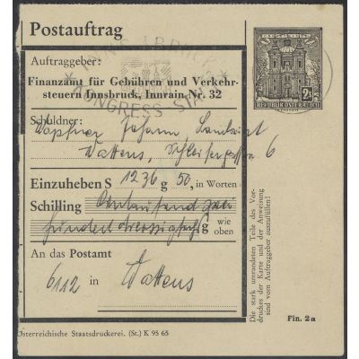 FA-Postauftragskarte 1965