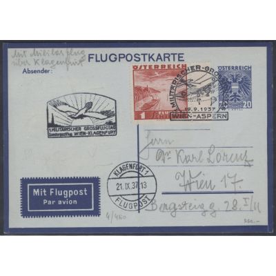 Flugpostkarte 1937