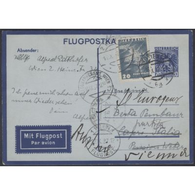 Flugpostkarte 1937